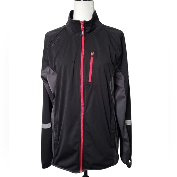 Mondetta Women's Jacket Size L Full Zip Performance Thumb Holes Black Work Out - Picture 2 of 13